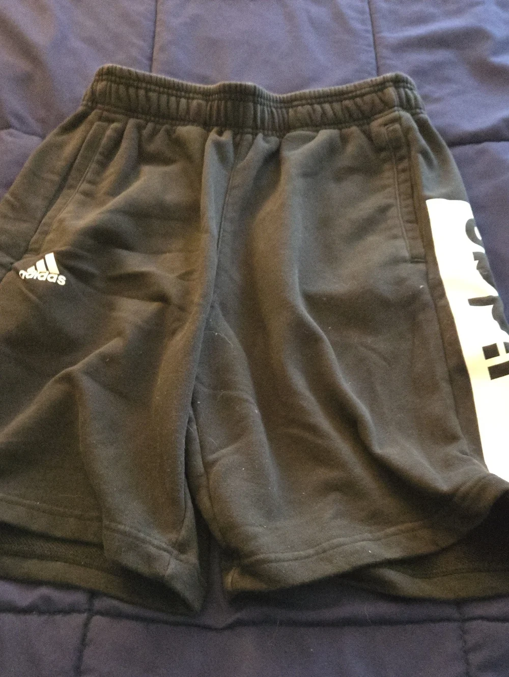 Adidas Black Athletic Shorts with White Side Panel